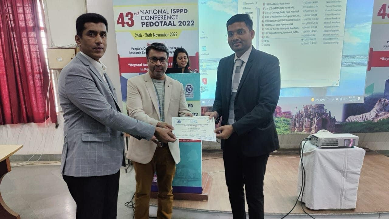 2022 - won best paper award at 43rd ISPPD Conference by Dr. Amol Patil