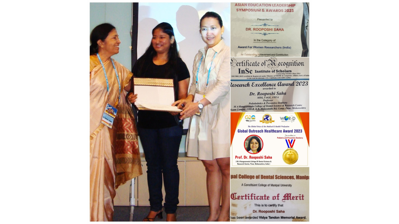Global Outreach Medical & Health Association - Emerging Researcher Award by Dr. Rooposhi Saha